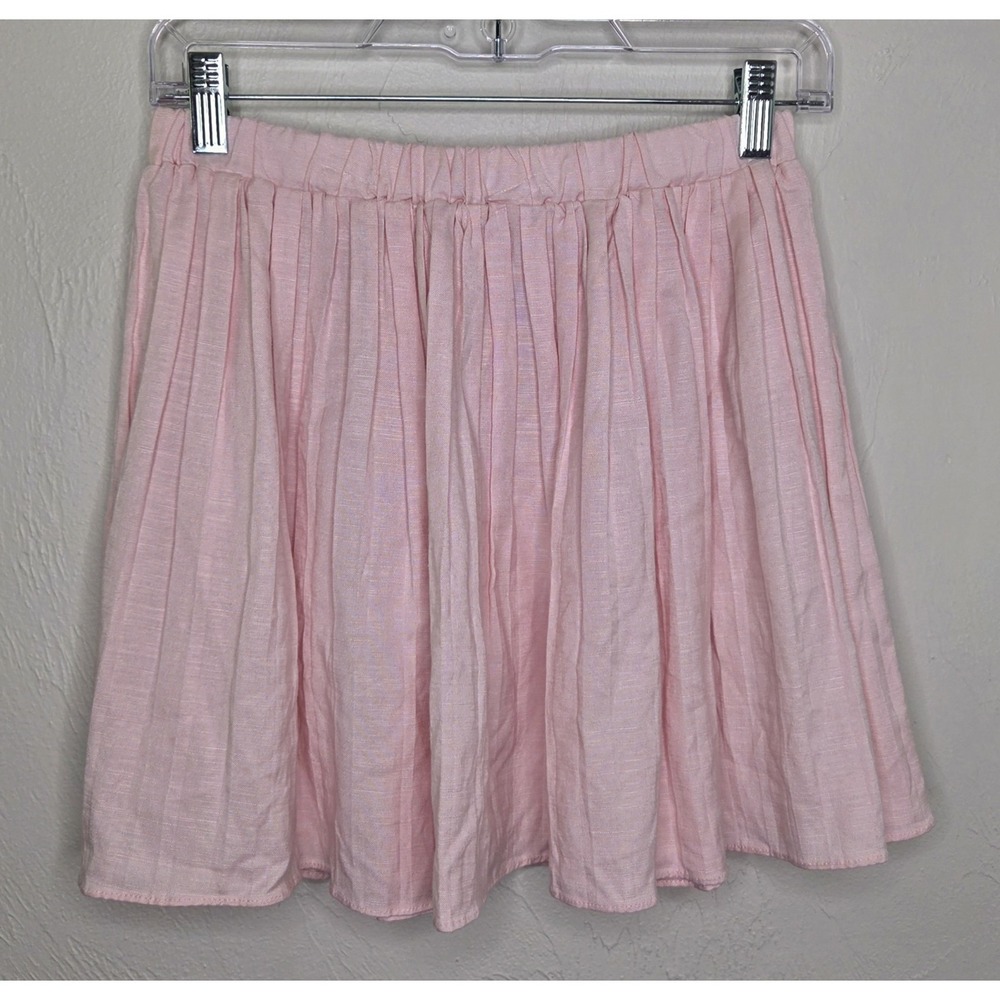 NEW w/Tags Sofie The Label Pleated Skirt Women's Medium Pink Linen Blend Preppy